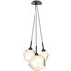 Gem LED 13.5 inch Matte Black Chandelier Ceiling Light in Amber, 2700K LED, Cluster