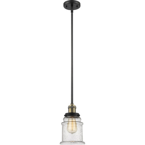 Franklin Restoration Canton 1 Light 7 inch Black Antique Brass Mini Pendant Ceiling Light in Seedy Glass, Franklin Restoration
