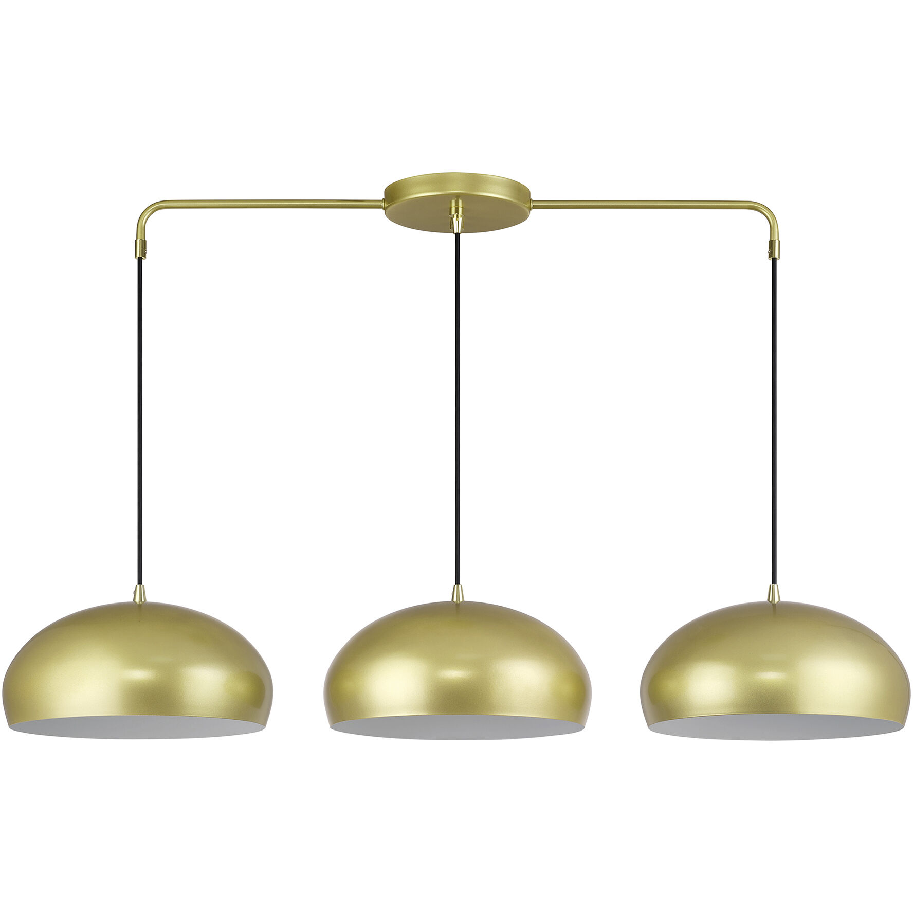 Domma 3 Light 48 inch Soft Gold with Polished Brass Accents Linear Chandelier Ceiling Light, Extra Large