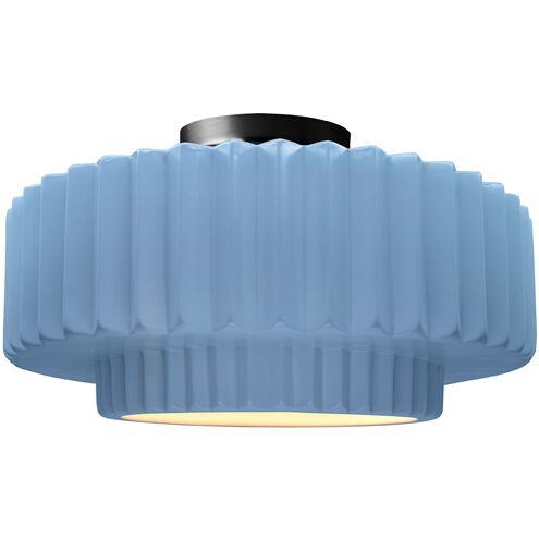 Radiance LED 14.5 inch Sky Blue and Matte Black Semi Flush Ceiling Light
