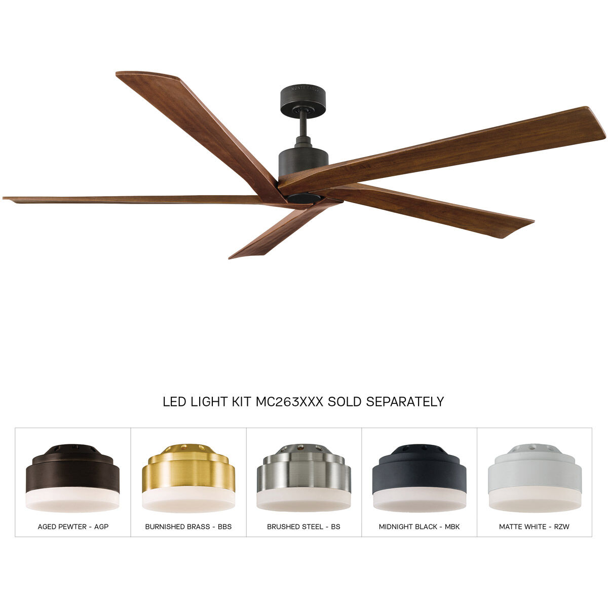Aspen 70 inch Aged Pewter with Dark Walnut Blades Ceiling Fan