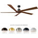 Aspen 70 inch Aged Pewter with Dark Walnut Blades Ceiling Fan