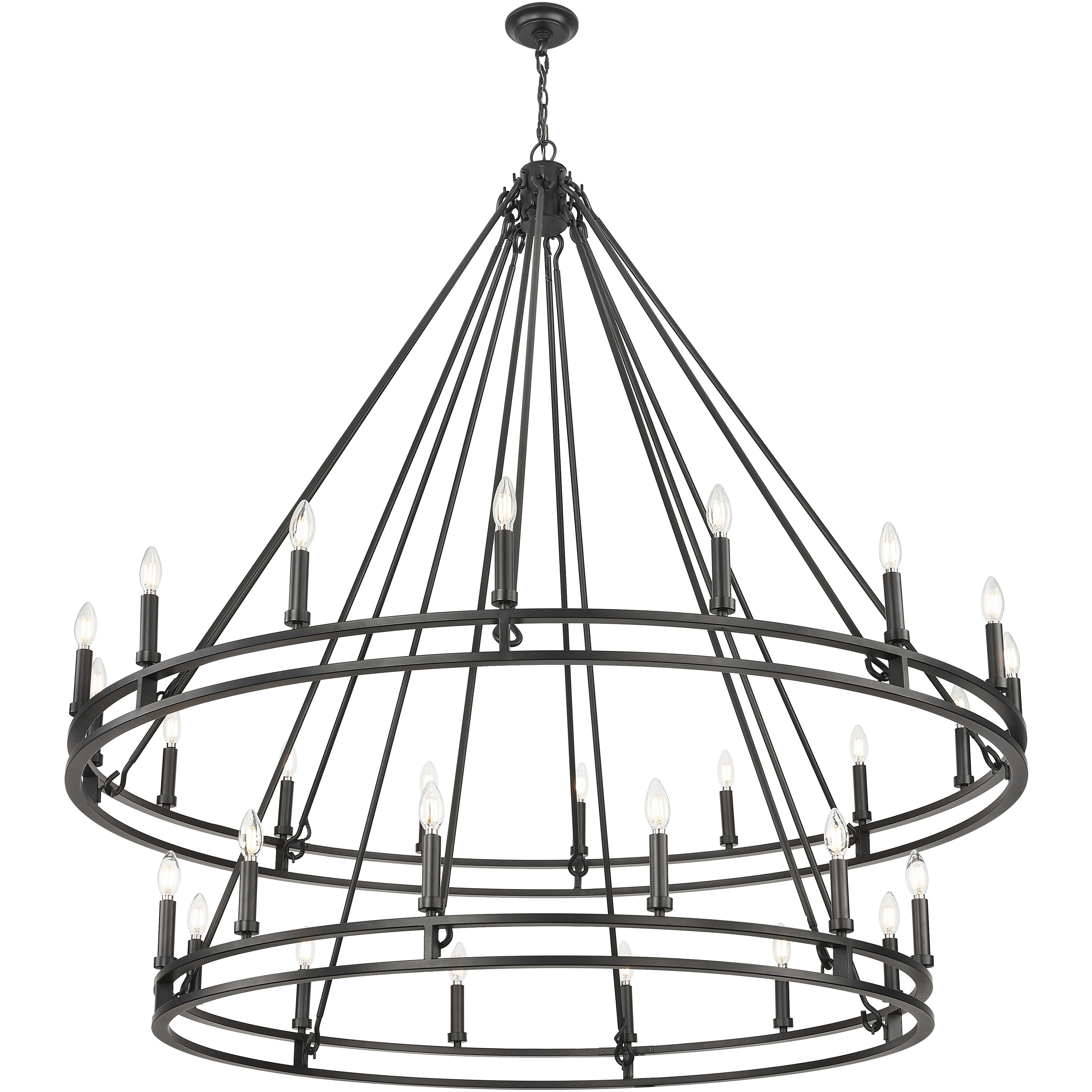 Dennison 28 Light 60 inch Matte Black Chandelier Ceiling Light