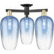 Brookhaven Flute 3 Light 24.5 inch Black Antique Brass Semi-Flush Mount Ceiling Light in Sapphire Blue Glass