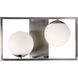 Charm 2 Light 10 inch Brushed Nickel Sconce Wall Light
