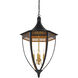 Wycombe 4 Light 23.5 inch Satin Black and Contemporary Gold Leaf Lantern Pendant Ceiling Light, Bunny Williams Collection