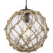 Coastal Inlet 1 Light 11 inch Oil Rubbed Bronze Mini Pendant Ceiling Light in Clear Glass with Natural Rope