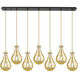 Owego 7 Light 36.63 inch Champagne Bronze Linear Pendant Ceiling Light in Mercury Glass