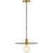 Lulu LED 15 inch Lacquered Brass Pendant Ceiling Light, Semi-Flush Mount