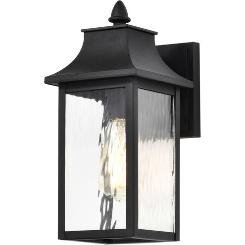 Austen 13 inch Matte Black Outdoor Wall Lantern, Small