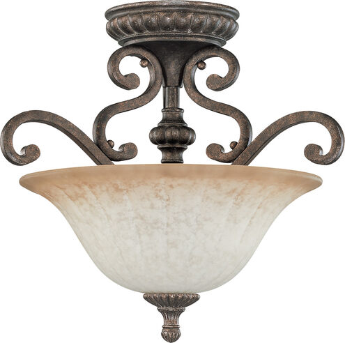 Nuvo Lighting Fortunata 2 Light Semi-Flush in Lisbon Bronze 60/2907