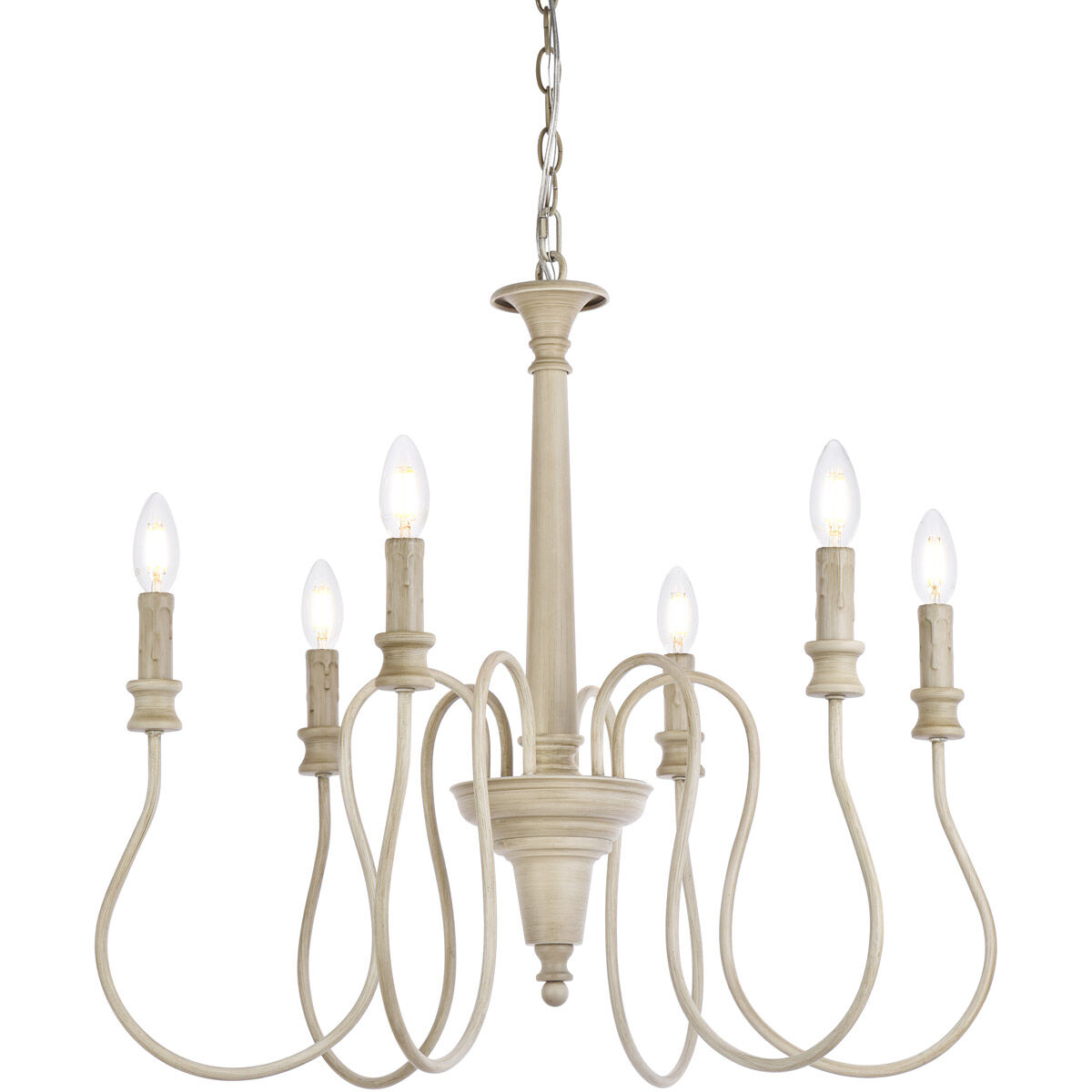 Flynx 6 Light 26 inch Weathered Dove Pendant Ceiling Light