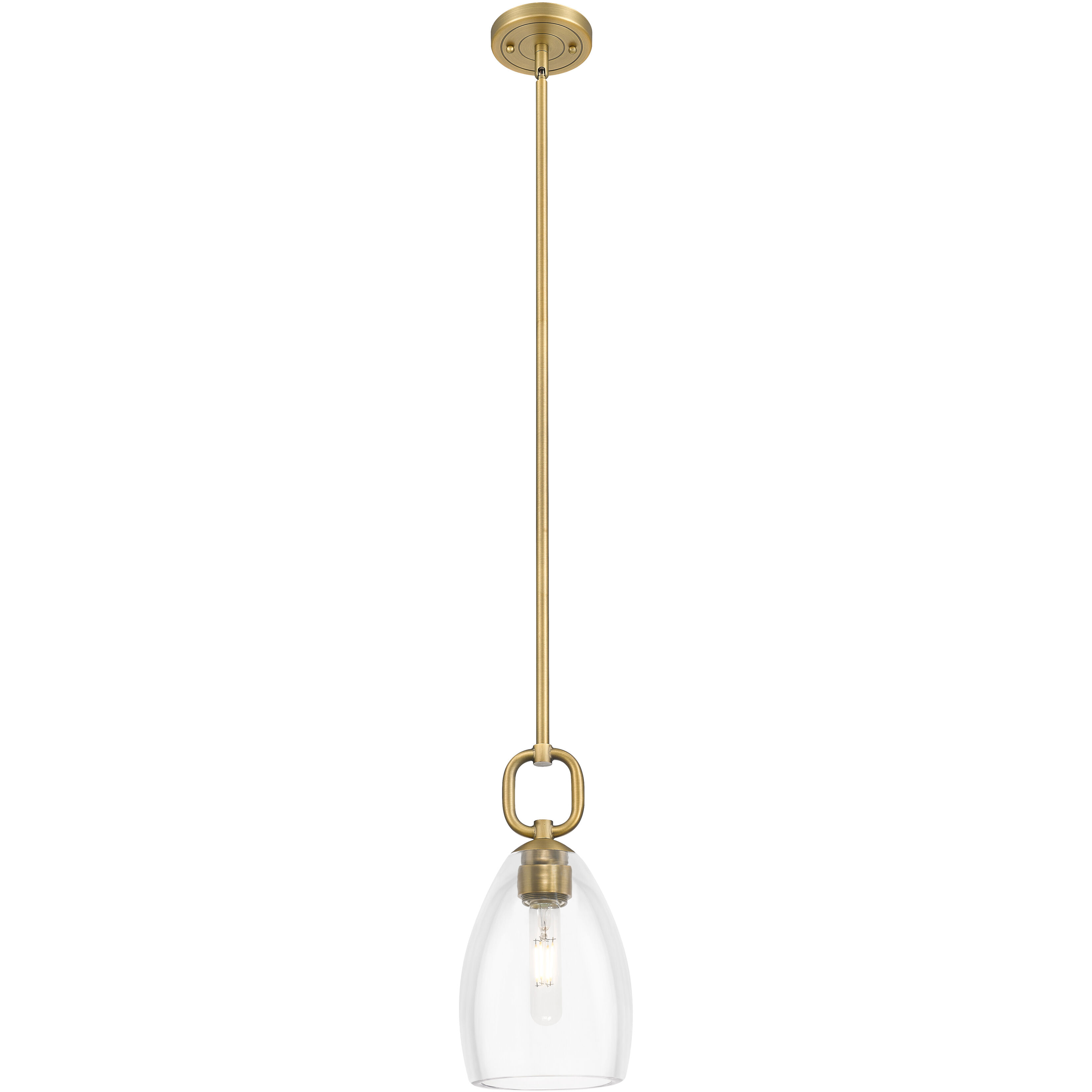 Downtown Urban Hudson 1 Light 5.88 inch Brushed Brass Mini Pendant Ceiling Light