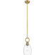Downtown Urban Hudson 1 Light 5.88 inch Brushed Brass Mini Pendant Ceiling Light