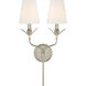 Broche Wall Sconce Wall Light in Antique Silver