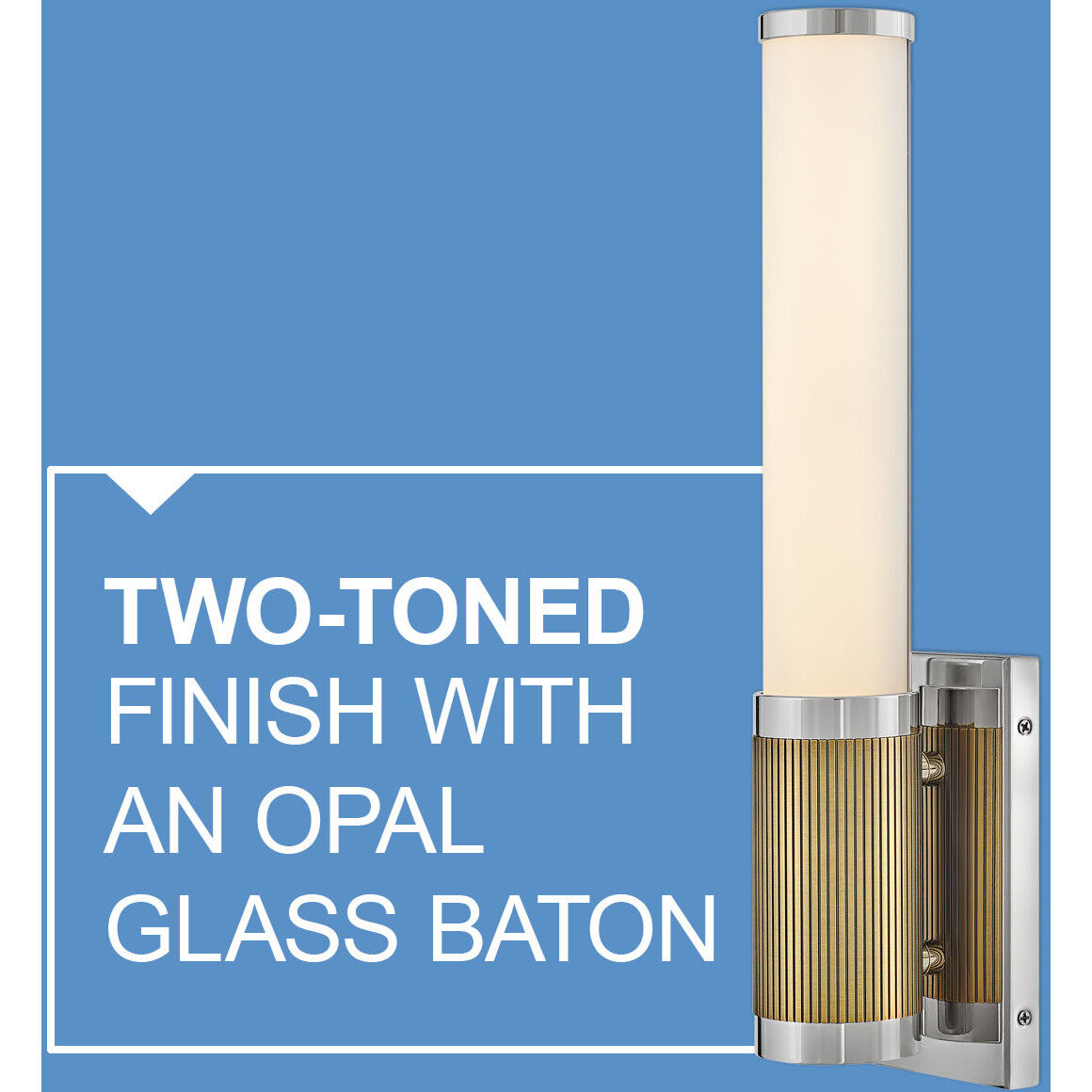 Zevi LED 5 inch Polished Nickel with Lacquered Brass Vanity Light Wall Light, Vertical