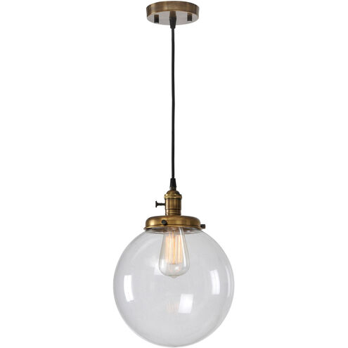 Antonio 1 Light 12 inch Antique Brass Pendant Ceiling Light