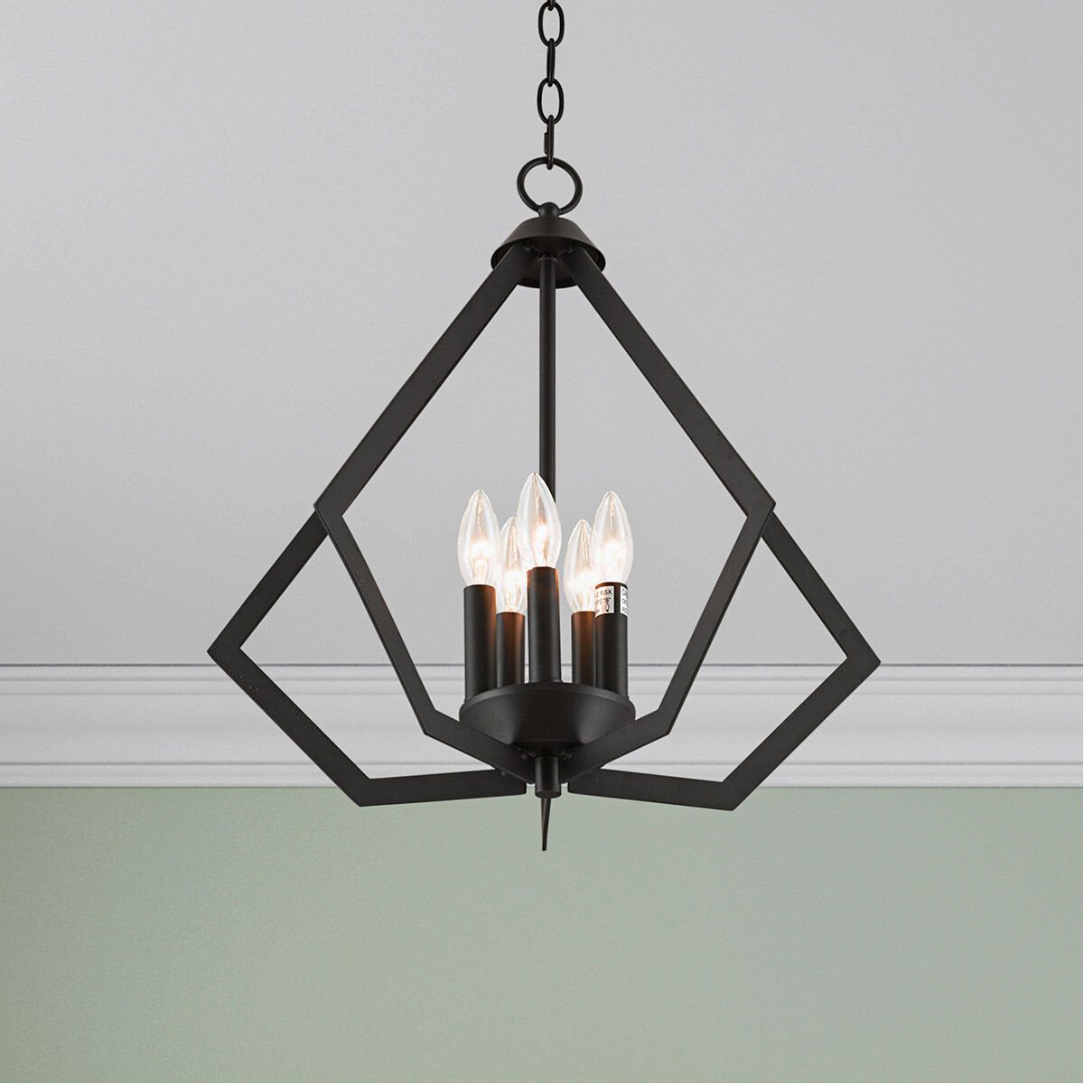 Prism 5 Light 20 inch Bronze Chandelier Ceiling Light