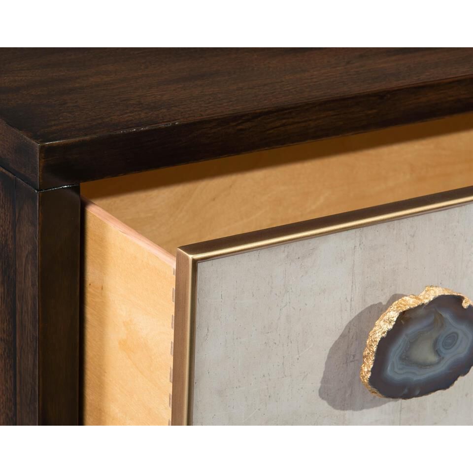 Palma Windsor Black Wtiza Gesso Chest, Two Drawers