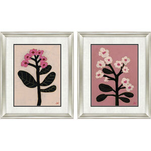 Pastel Garden Black and Blue and Pink and White Framed Art