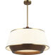 Desert Flyer 6 Light 26 inch Satin Brass with Medium Walnut Pendant Ceiling Light