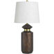 Jean 29 inch 100 watt Mahogany and Gold and Light Oatmeal Table Lamp Portable Light