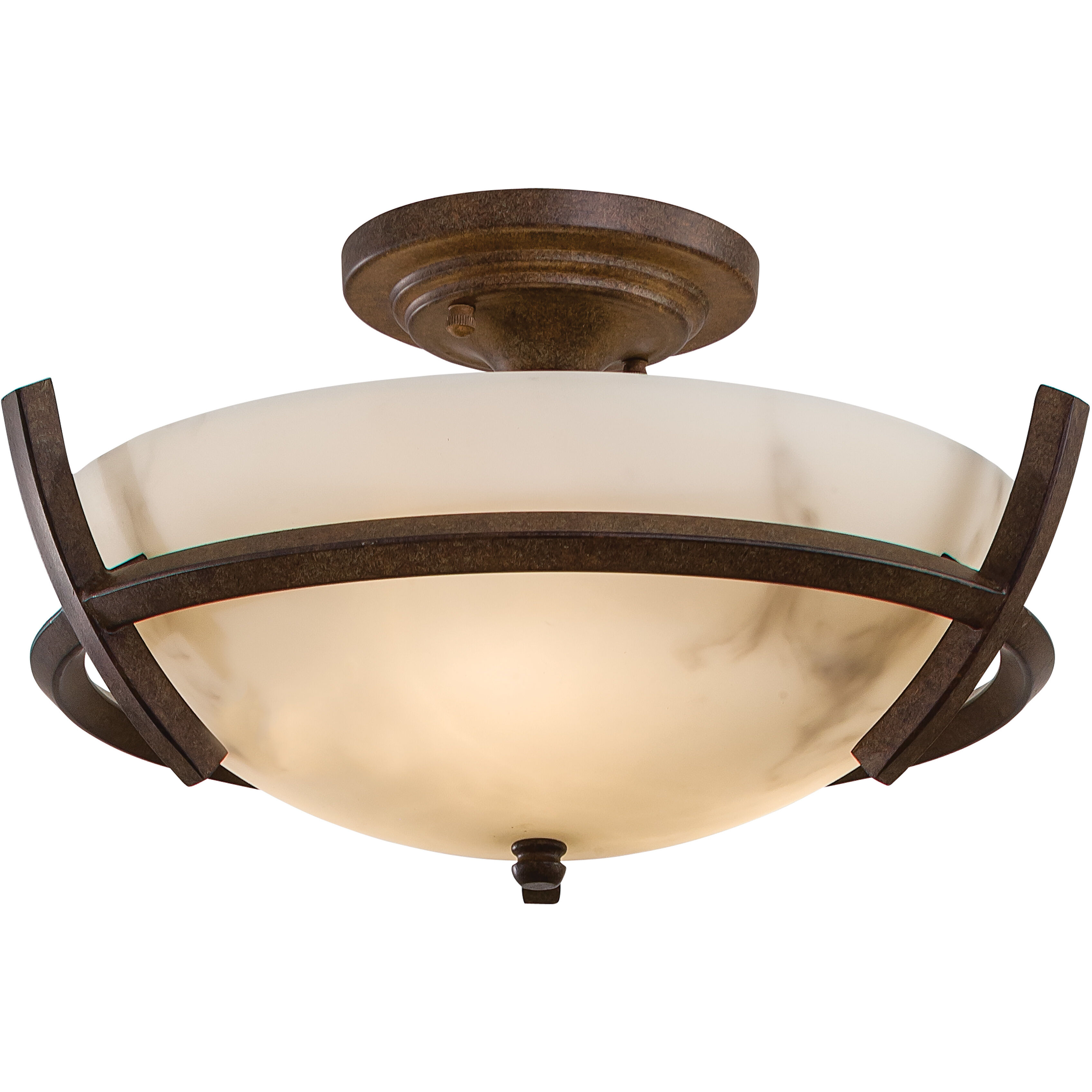 Calavera 3 Light 14 inch Nutmeg Semi Flush Mount Ceiling Light