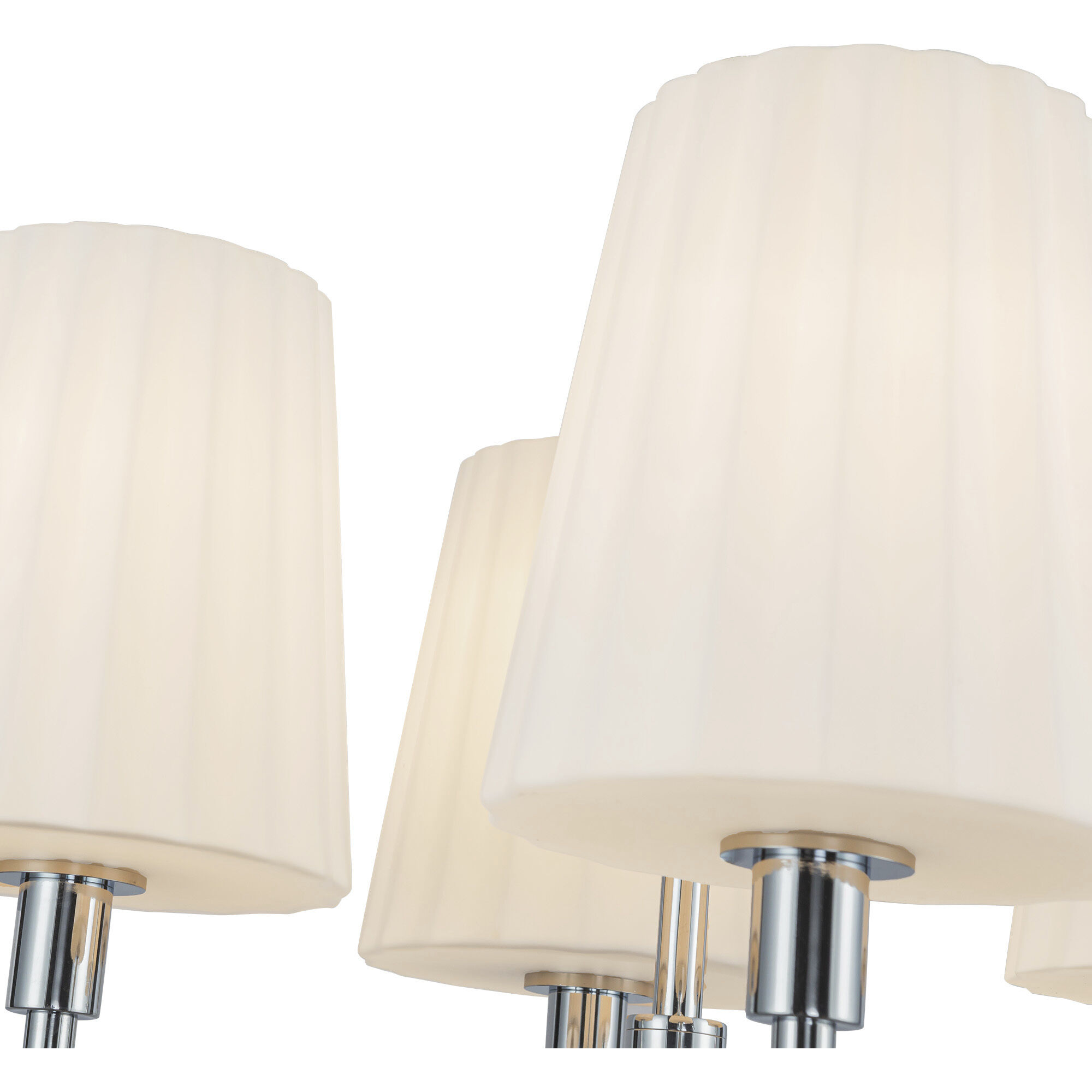 Alora Mood Plisse 4 Light 22.5 inch Chrome/Opal Matte Glass Chandelier Ceiling Light