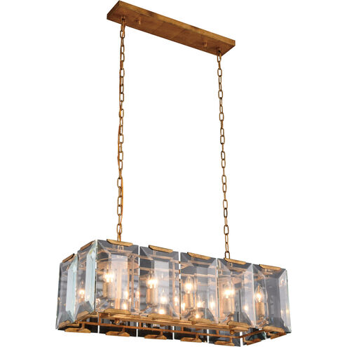 Monaco 10 Light 34 inch Golden Iron Pendant Ceiling Light, Urban Classic