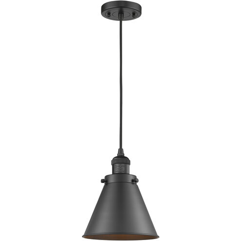 Franklin Restoration Appalachian 1 Light 8 inch Matte Black Mini Pendant Ceiling Light in Incandescent, Franklin Restoration