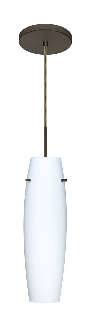 Suzi LED Bronze Pendant Ceiling Light in Opal Matte Glass