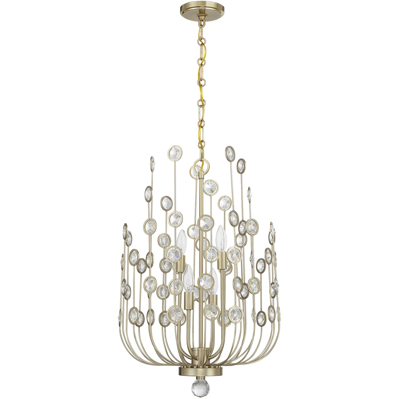 Irina 4 Light 18 inch Noble Brass Chandelier Ceiling Light