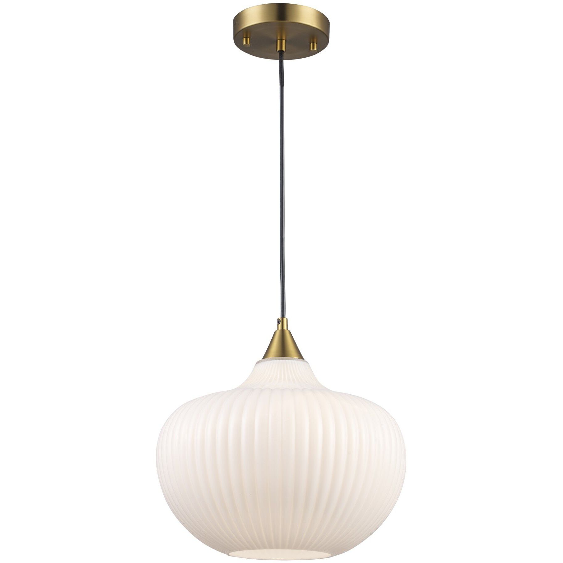 Aristo 1 Light 12 inch Antique Gold Shaded Pendant Ceiling Light