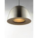 Fungo LED 15.75 inch Satin Nickel and Black Single Pendant Ceiling Light in Black and Satin Nickel