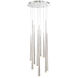 Cascade LED 17 inch Polished Nickel Multi-Light Pendant Ceiling Light in 9, Round, 28in.
