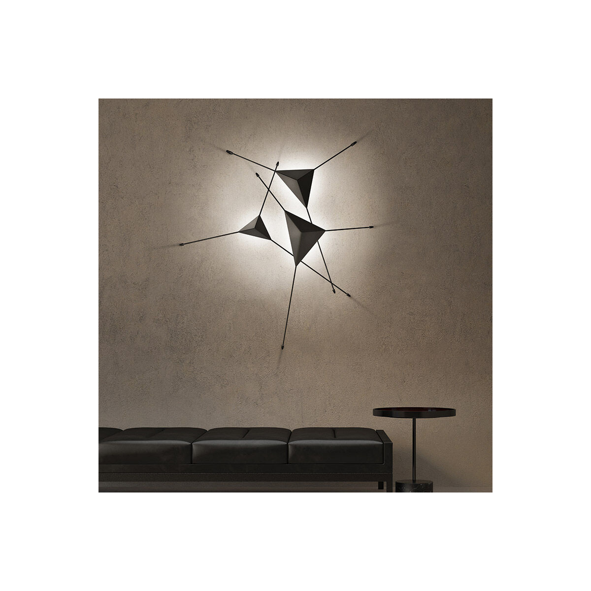 Abstract LED 41 inch Satin White Multi-Surface Mount Wall Light