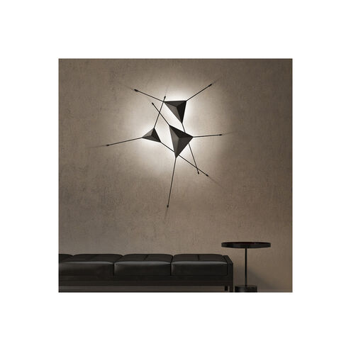 Abstract LED 41 inch Satin White Multi-Surface Mount Wall Light