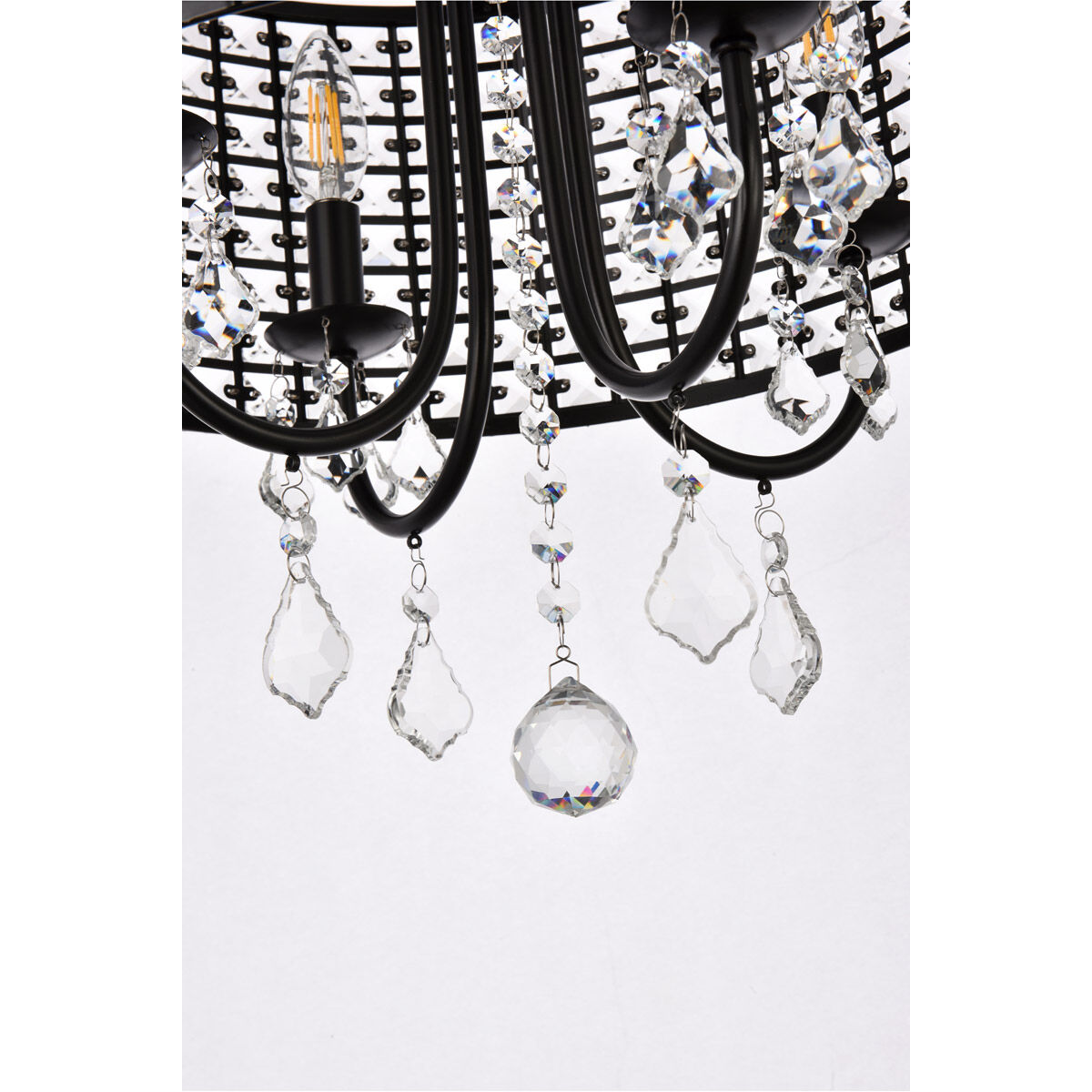 Elise 4 Light 17 inch Black Flush Mount Ceiling Light