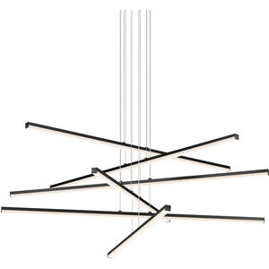 Stix LED 40 inch Satin Black Chandelier Ceiling Light