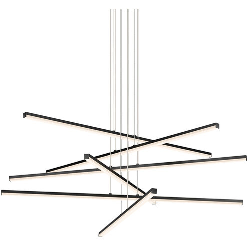Stix LED 40 inch Satin Black Chandelier Ceiling Light