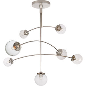 kate spade new york Prescott 7 Light 55 inch Polished Nickel Mobile Chandelier Ceiling Light in Clear Glass, Large