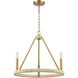 Abaca 3 Light 20 inch Brushed Gold with Natural Chandelier Ceiling Light