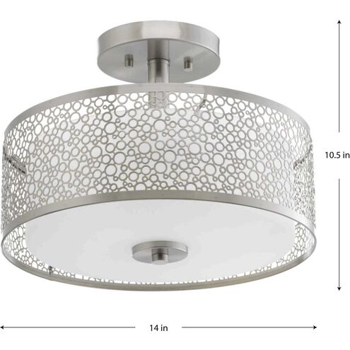 Mingle LED LED 14 inch Brushed Nickel Semi-Flush Mount Ceiling Light, Progress LED