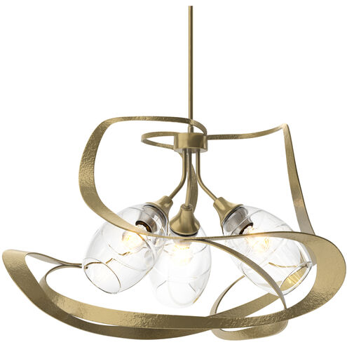 Nest 3 Light 30.6 inch Modern Brass Pendant Ceiling Light