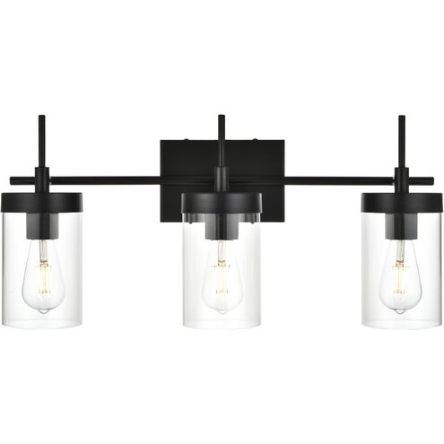 Benny 3 Light 24 inch Black Bath Sconce Wall Light