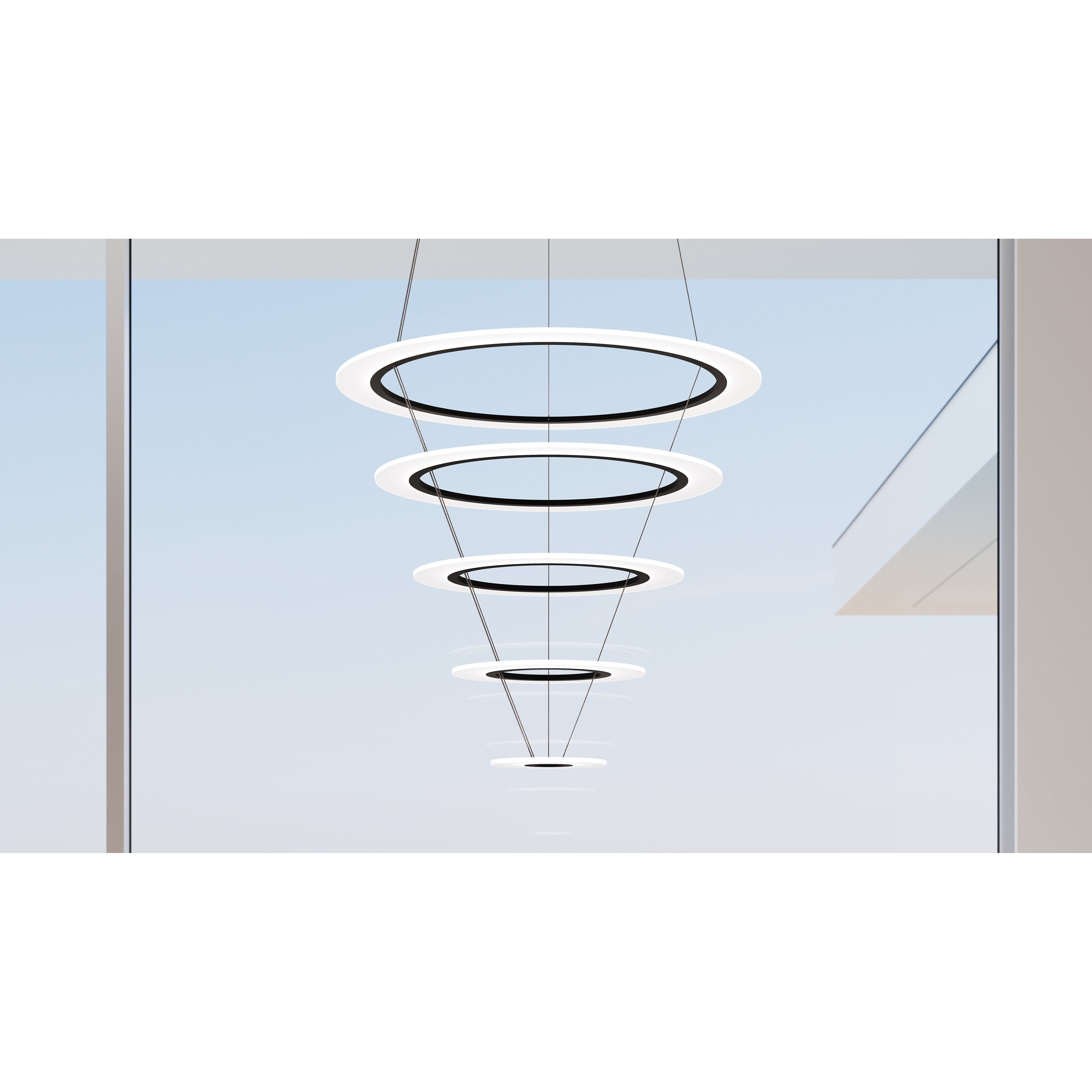 Arctic Rings LED 37.25 inch Satin Black Ring Pendant Ceiling Light