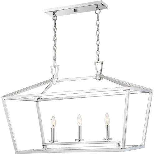 Townsend 3 Light 32 inch Polished Nickel Linear Chandelier Ceiling Light, Essentials