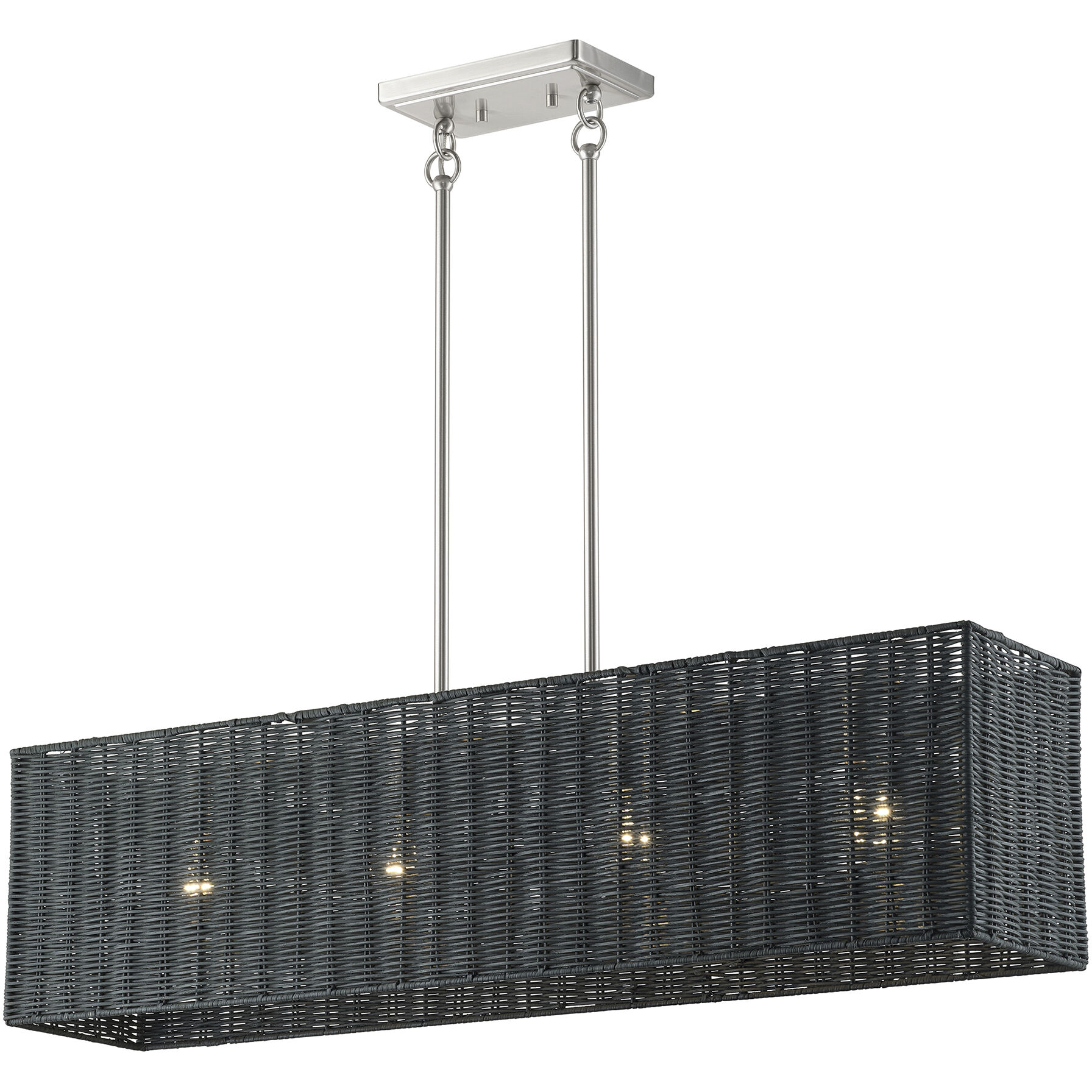 Weavington 4 Light 36 inch Brushed Nickel Linear Chandelier Ceiling Light, Large