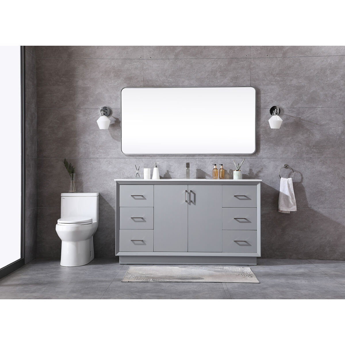 Hayes 60 X 22 X 35 inch Grey Vanity Sink Set