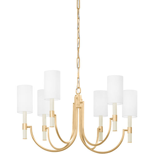 Gustine 6 Light 31 inch Vintage Gold Leaf Chandelier Ceiling Light